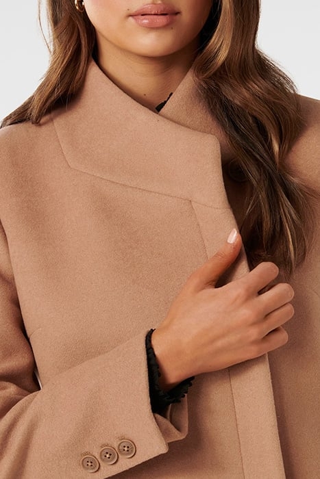 DEBBIE PETITE FUNNEL COLLAR COAT DARK CAMEL 6