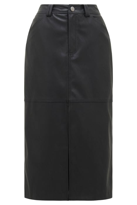 TIANA VEGAN LEATHER MIDI SKIRT BLACK 4