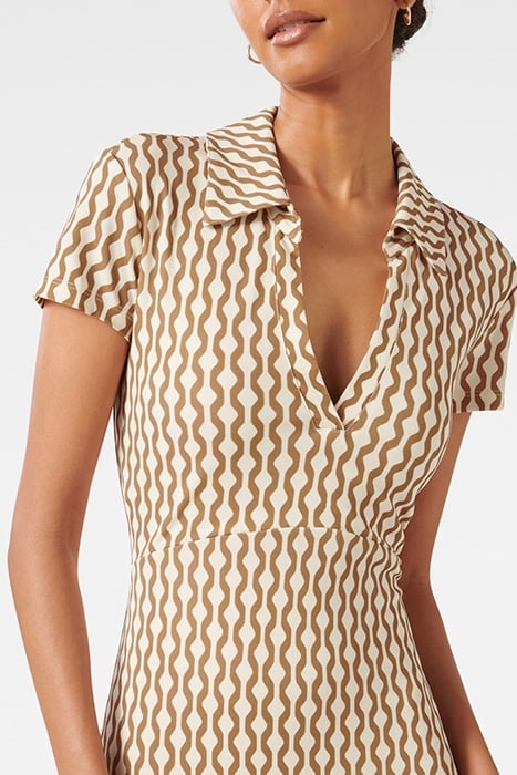 LORINDA PETITE JERSEY DRESS MOCHA CARTER GEO 5