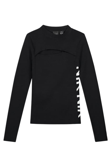 TORI LS CUTOUT TOP BLACK 2