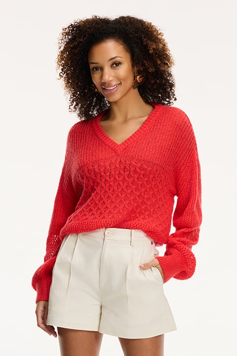 LADIES HAILEY SWEATER SICILIAN RED 5