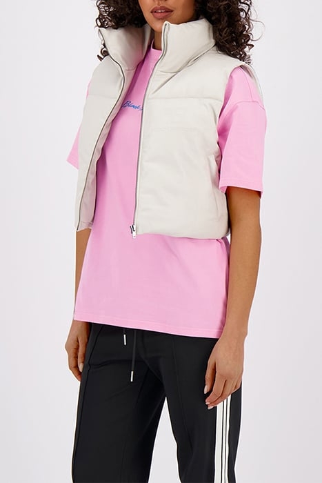 FAUX LEATHER BODYWARMER LIGHT GREY 5