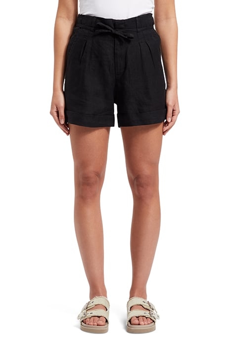 HIGH-RISE LINEN SHORT BLACK 1