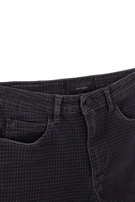 GREY HOUNDSTOOTH MOTIF SLIM JEANS 8