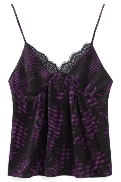 BLACK DANDY FLOWER PRINT LINGERIE-STYLE TOP 4