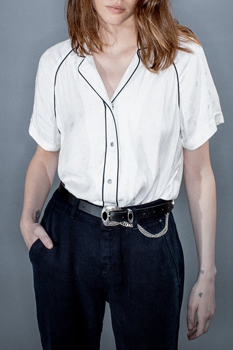 WOMEN OFF-WHITE SHIRT WITH JACQUARD ROCK MOTIF 6