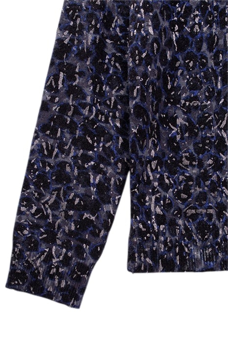 NAVY KNIT SWEATER WITH TACHIST PRINT 5