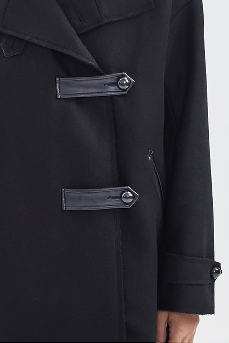 BLACK PEA COAT WITH ROCK DETAILS 5