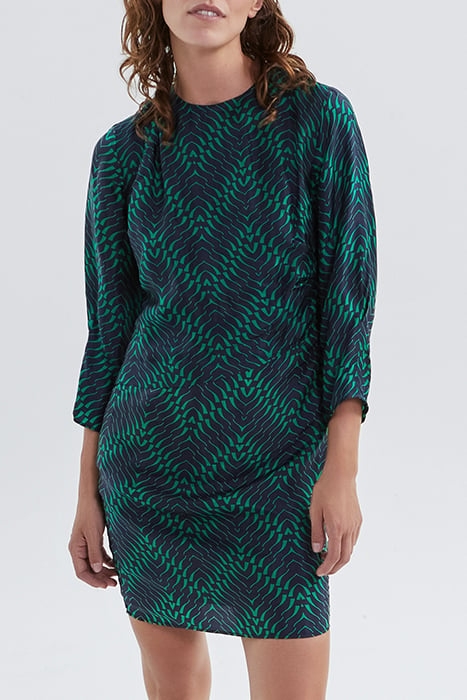 NAVY GEOMETRIC PRINT DRESS 1