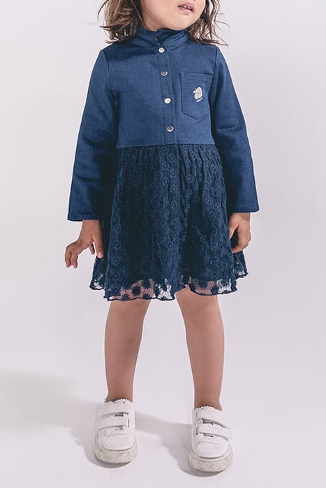 BABY GIRLS’ NAVY MIXED FABRIC TUTU DRESS 1