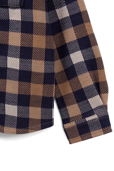 BOYS' CAMEL CHECK SHIRT WITH DETACHABLE HOOD 6