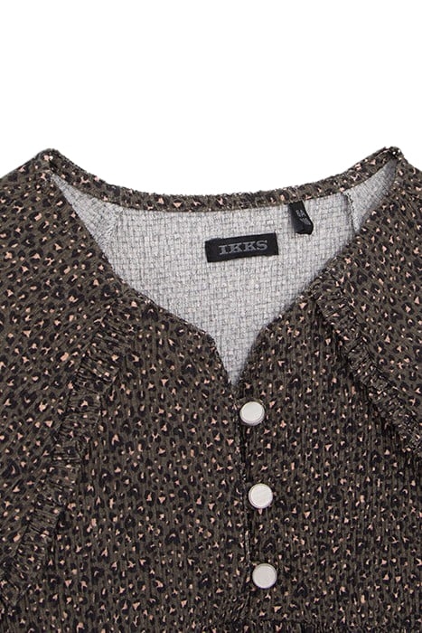 GIRLS’ KHAKI LEOPARD-HEART PRINT DRESS 4