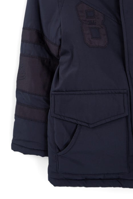 BOYS’ 2-IN-1 NAVY PARKA AND COLOUR BLOCK PADDED JACKET 6