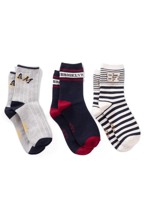 BOYS’ NAVY/WHITE/GREY SOCKS 1