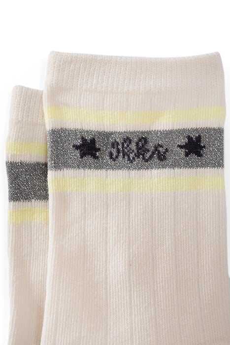 GIRLS’ GREY/ECRU RIBBED SOCKS 5