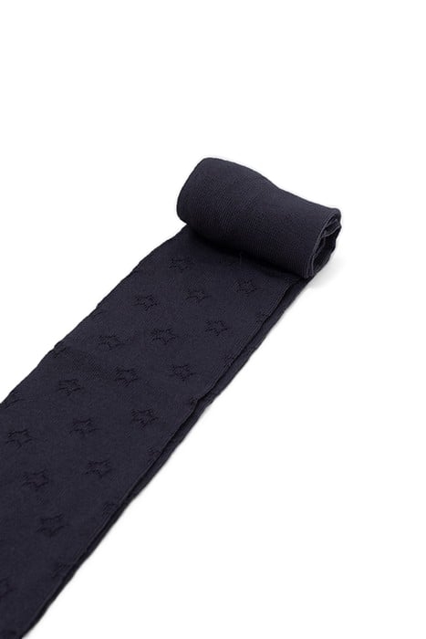 GIRLS’ NAVY OPENWORK KNIT TIGHTS WITH STAR MOTIFS 4