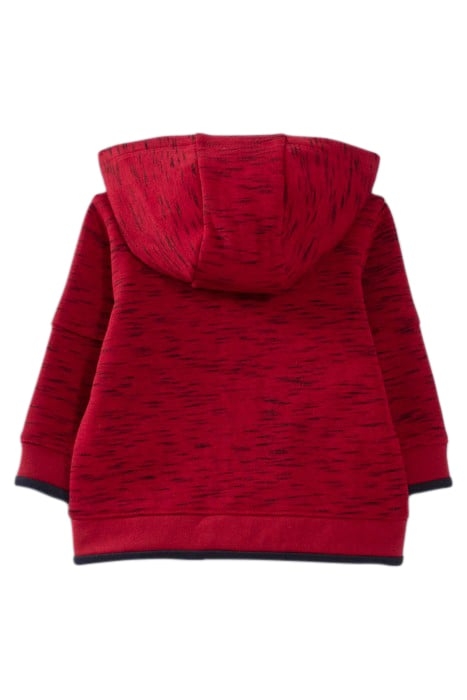 BABY BOYS’ RED MARL FLEECE HOODED CARDIGAN 2