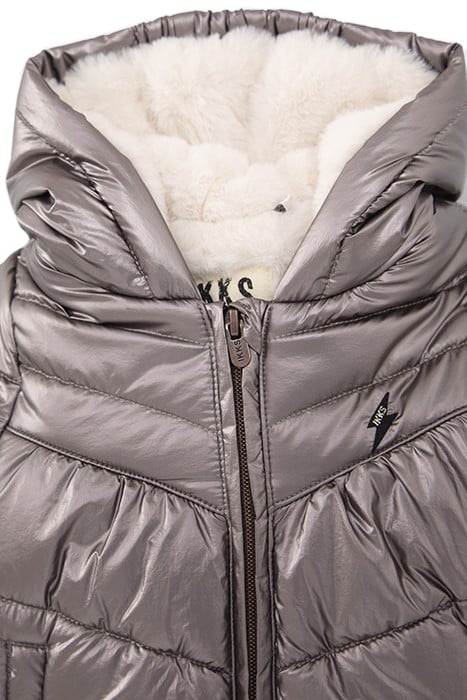BABY GIRLS’ METALLIC VIOLET HOODED PADDED JACKET 3
