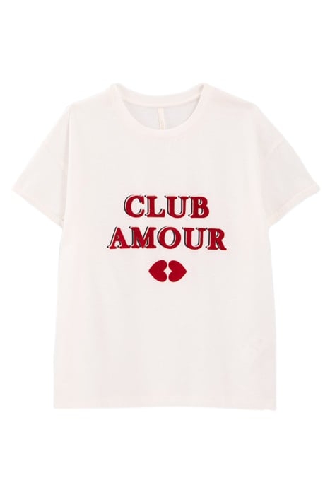 OFF-WHITE FLOCKED SLOGAN ROUND-NECK T-SHIRT 1