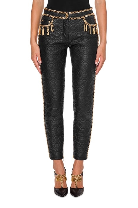 MOSCHINO X SMILEY© NAPPA TROUSERS BLACK 1