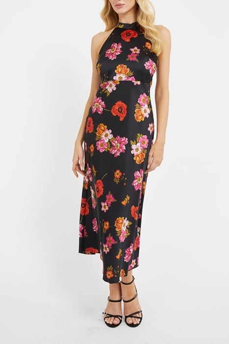 GUESS ECO SL DIANA DRESS FLORAL BLACK GROUND 1