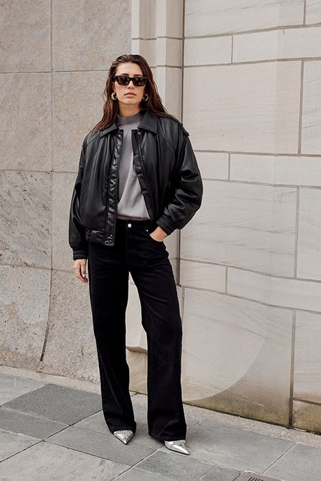 ELVIS FAUX BOMBER JACKET RAVEN 6