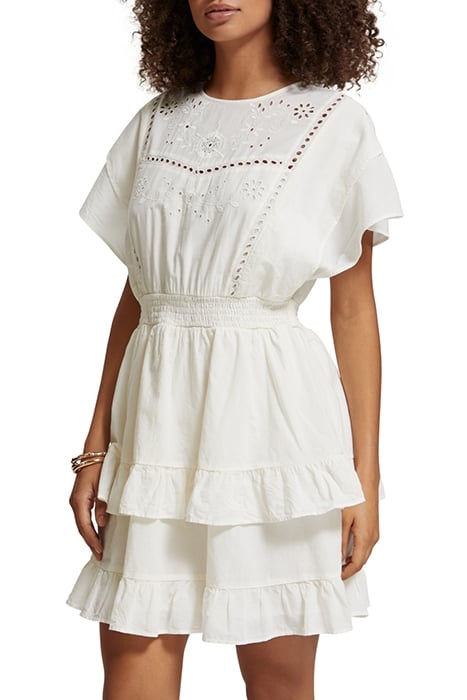 MINI DRESS WITH BRODERIE ANGLAISE SOFT ICE 1