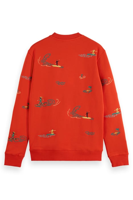 ALL-OVER EMBROIDERY SWEATSHIRT BOAT RED 5
