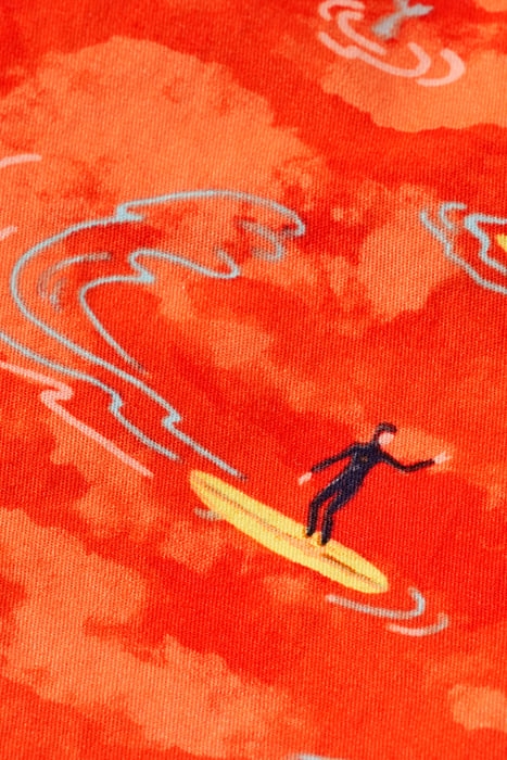 STUART- PRINTED STRETCH-COTTON SURFER BOAT RED AOP 8