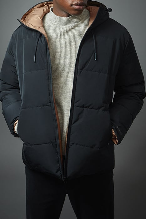 BLACK/BEIGE WATER REPELLENT REVERSIBLE JACKET BLACK 2