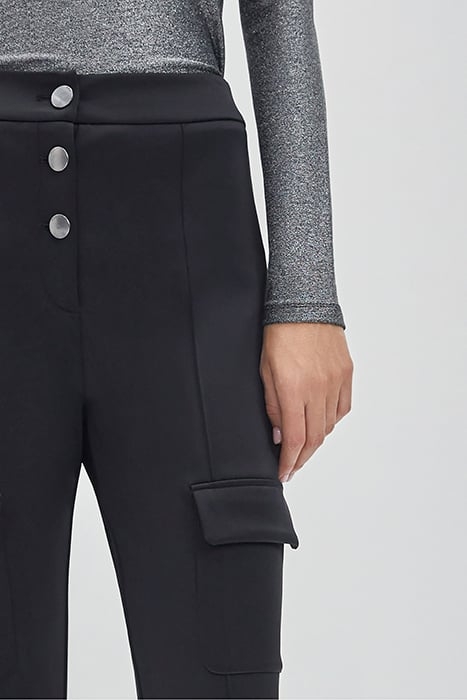 BLACK COMBAT-STYLE FLARED TROUSERS BLACK 4