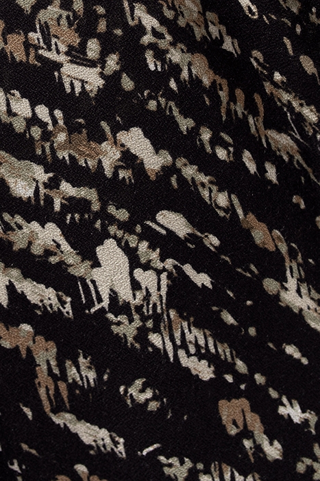 BLACK FUSAIN PRINT LONG DRESS BLACK 8