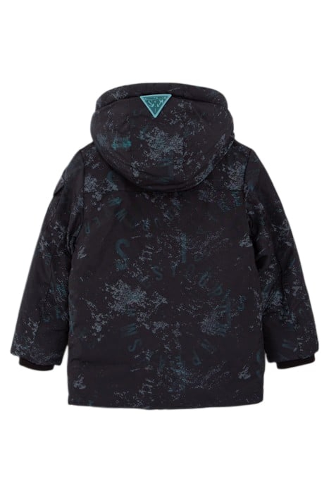 BOYS’ BLACK GRAPHIC PRINT PARKA BLACK 2