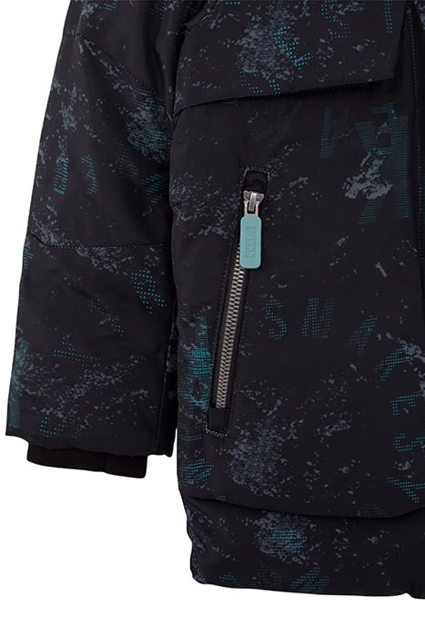 BOYS’ BLACK GRAPHIC PRINT PARKA BLACK 4