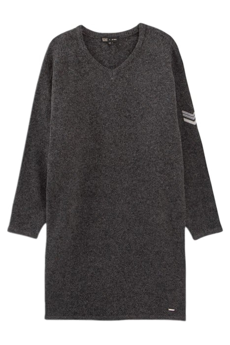 GIRLS’ GREY KNIT DRESS WITH CHEVRON EMBROIDERY GREY 1