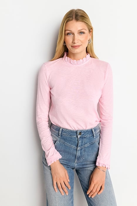 ORGANIC SLUB FRILL LONGSLEEVE ROSE SHADOW 1