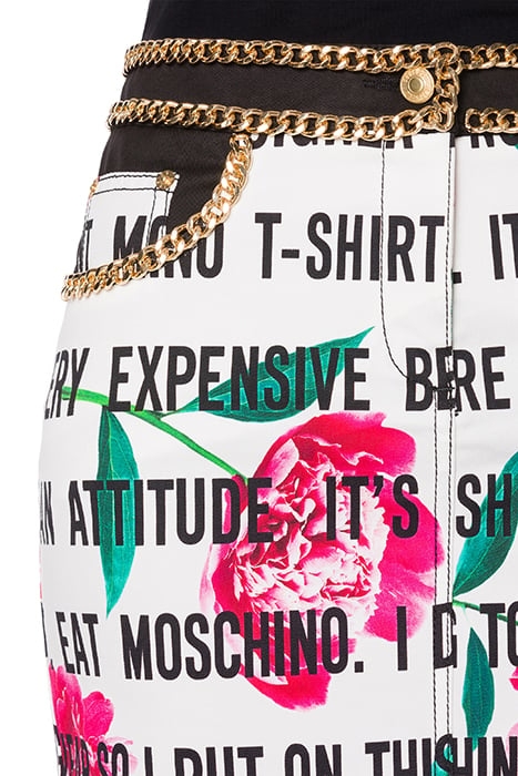 SLOGAN & FLOWERS GABARDINE SKIRT WHITE 4