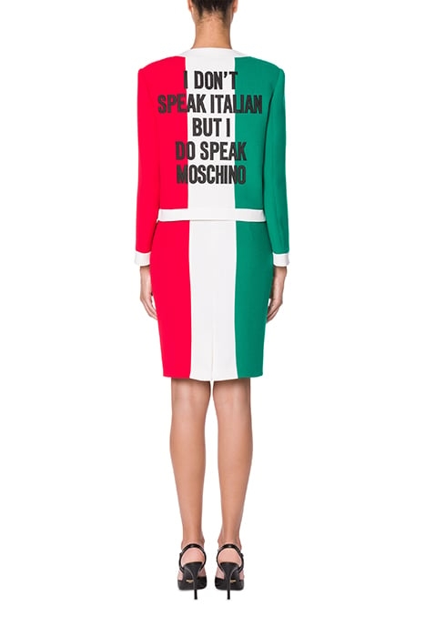 ITALIAN SLOGAN BOUCLÉ JACKET MULTICOLOR 2