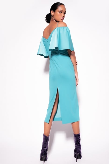 LA CARLOTA ABITO ENVER SATIN CREPE + LUCIDO LIGHT BLUE-NAVY 2