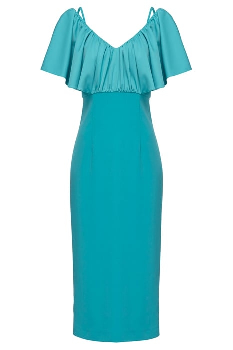 LA CARLOTA ABITO ENVER SATIN CREPE + LUCIDO LIGHT BLUE-NAVY 3