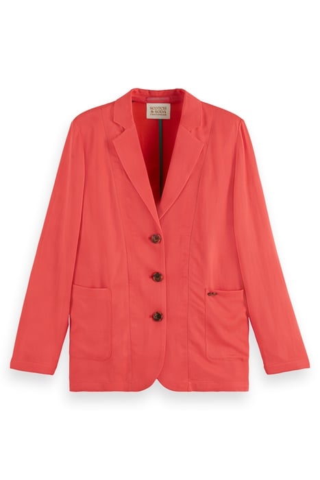 BOXY UNLINED SINGLE BREASTED BLAZER FIERY ROSE 1