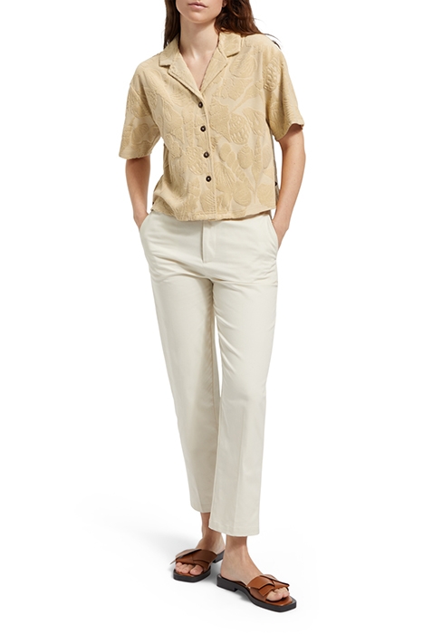 JACQUARD TOWELING CAMP SHIRT MOCCA 3