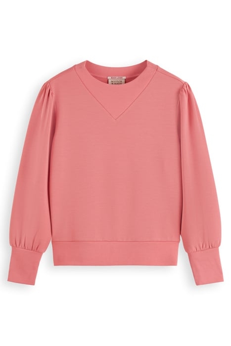 RUCHED YOKE SEAM MODAL SWEATSHIRT PEACHY 1