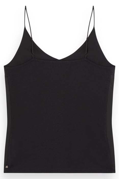 CAMISOLE WOVEN FRONT JERSEY BACK BLACK 2