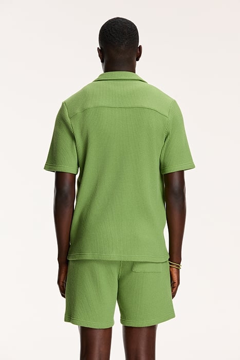 DEAN WAFFLE STRUCTURE SHORTSLEEVE LIGHT OLIVE GREEN 2