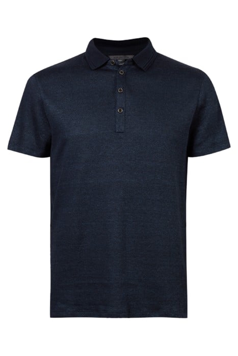 LIVINGSTON REGULAR FIT SS POLO WITH LINE INDIGO HTHR 1
