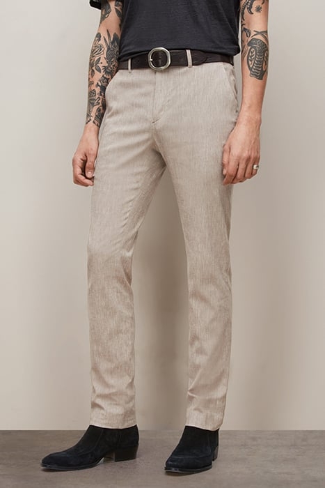 SLIM FIT PANTS WITH WELT HIP POCKET AND BLUSH 1