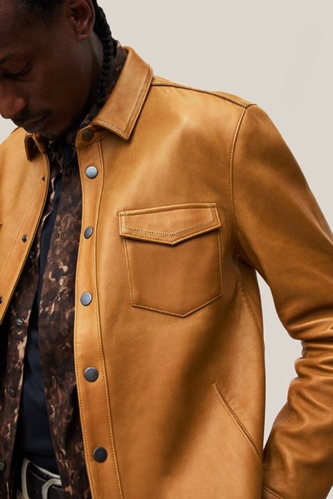 SHIRT JACKET WITH BALL CHAIN BURNT CLAY 2