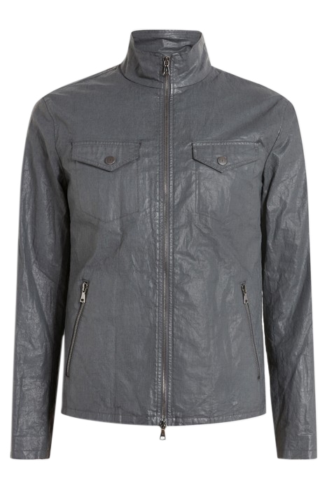 GARMENT WASHED SLIM FIT ZIP FRONT CLOSUR SEAL GREY 1