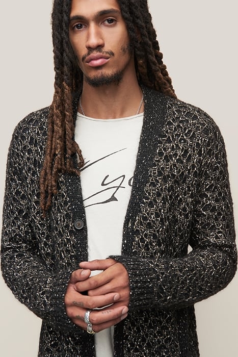 WINN REGULAR FIT CARDIGAN WITH TEXTURED BLACK 2